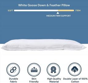 img 1 attached to 20 X 54 Inches Body Pillow With White Goose Down And Feather Filling