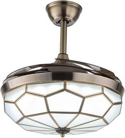 img 1 attached to Gdrasuya10 42 Inch Copper Golden Ceiling Fans With LED Light, Modern Invisible 42" LED Fan Chandelier With Remote Control Tricolor Dimming 4 Retractable Blades USA STOCK (Style 401)
