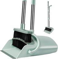 🧹 jade green kelamayi foldable lobby broom and upright dustpan set - durable, stainless steel long handle - ideal for home kitchen cleaning logo