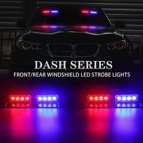 img 3 attached to 🚨 XRIDONSEN 2-in-1 Red Blue Emergency Strobe Lights for Volunteer Vehicles, Trucks (2×7.16 inch, 16 LED) - Interior Windshield Warning Safety Flashing Police Lights with Suction Cups