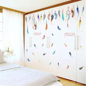 img 2 attached to 🌙 Wanban Dream Catcher Stickers: Luminous Moon & Star Peel & Stick Decals for DIY Wall Art Murals & Home Decor