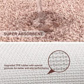 img 1 attached to U-Shaped Microfiber Shaggy Toilet Bath Rug - Non Slip, Absorbent & Extra Soft (20" X 24", Petal Pink)