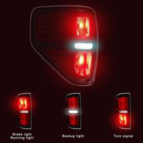 img 2 attached to 🚗 GORWARE Tail Light Assembly Pair for 2009-2014 Ford F-150 Pickup Truck W/Black Trim Red Lens Housing LH & RH Taillight Rear Brake Lamp