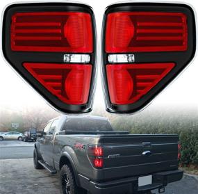 img 4 attached to 🚗 GORWARE Tail Light Assembly Pair for 2009-2014 Ford F-150 Pickup Truck W/Black Trim Red Lens Housing LH & RH Taillight Rear Brake Lamp