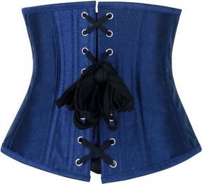 img 2 attached to Vintage Gothic Underbust Corset Top With Steel Boning For Women'S Waist Training By Charmian