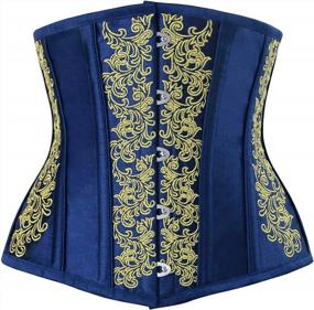 img 4 attached to Vintage Gothic Underbust Corset Top With Steel Boning For Women'S Waist Training By Charmian