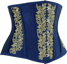 img 3 attached to Vintage Gothic Underbust Corset Top With Steel Boning For Women'S Waist Training By Charmian