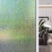 rainbow mosaic pattern heat control window decals | hidbea 3d vinyl glass tint privacy film stickers, 35.4 inches x 16.4 feet logo