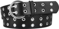 womens double grommet leather studded women's accessories via belts logo