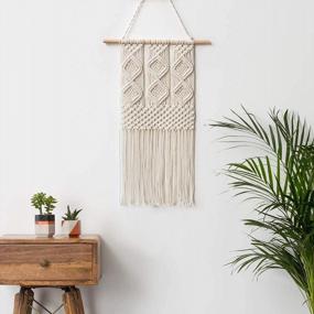 img 1 attached to Boho Chic Handmade Macrame Tapestry Wall Hanging For Stylish Home Décor - Perfect For Living Room, Bedroom, Nursery And More!