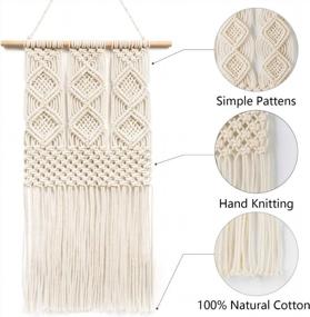img 2 attached to Boho Chic Handmade Macrame Tapestry Wall Hanging For Stylish Home Décor - Perfect For Living Room, Bedroom, Nursery And More!