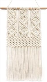 img 4 attached to Boho Chic Handmade Macrame Tapestry Wall Hanging For Stylish Home Décor - Perfect For Living Room, Bedroom, Nursery And More!