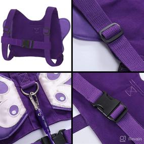 img 1 attached to 🦋 Purple Butterfly Harness Wrist Leash - Safely Control Your Active Toddler on Walks!