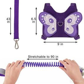 img 3 attached to 🦋 Purple Butterfly Harness Wrist Leash - Safely Control Your Active Toddler on Walks!