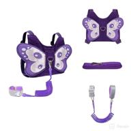 🦋 purple butterfly harness wrist leash - safely control your active toddler on walks! логотип