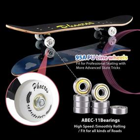 img 2 attached to 31''X 8'' Canadian Maple Pro Cruiser Skateboard For Kids Boys Girls Youths Beginners Starter - PHOEROS Standard Complete Skateboards.