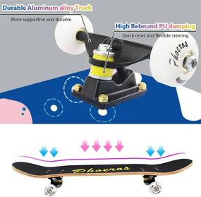 img 1 attached to 31''X 8'' Canadian Maple Pro Cruiser Skateboard For Kids Boys Girls Youths Beginners Starter - PHOEROS Standard Complete Skateboards.