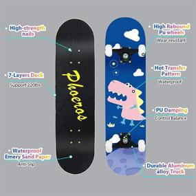 img 4 attached to 31''X 8'' Canadian Maple Pro Cruiser Skateboard For Kids Boys Girls Youths Beginners Starter - PHOEROS Standard Complete Skateboards.