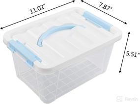 img 3 attached to 📦 Gloreen 6 Quart Clear Storage Bins - Lid & Blue Handle, Multifunctional Plastic Storage Latch Box/Containers - 2 Pack