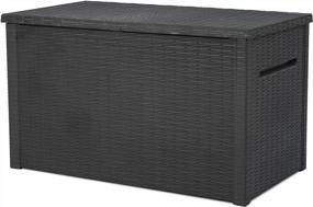 img 4 attached to Spacious And Stylish Outdoor Storage: Keter XXL Java 230 Gallon Resin Deck Box
