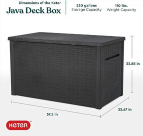 img 2 attached to Просторное и стильное наружное хранилище: Keter XXL Java 230 Gallon Deck Box из смолы