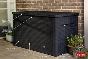 img 1 attached to Spacious And Stylish Outdoor Storage: Keter XXL Java 230 Gallon Resin Deck Box