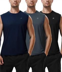 img 4 attached to Men'S Sleeveless Athletic Shirts By Roadbox: Quick-Dry Gym & Basketball Muscle Tanks