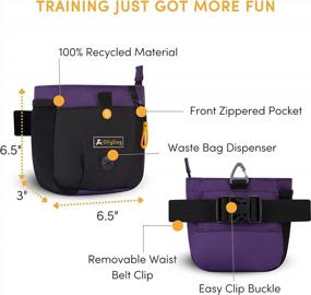 img 3 attached to OllyDog Backcountry Day Bag, Dog Treat Pouch, Hands-Free For Training, Hip Pack With Built-In Poop Bag Dispenser, Removable Waist Belt Clip, Travel Dog Treat Container, (Iris)