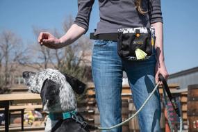 img 2 attached to Сумка OllyDog Backcountry Day Bag, сумка для лакомства для собак, функция Hands-Free для тренировок, поясная сумка со встроенным дозатором пакетов для какашек, съемный зажим для поясного ремня, дорожный контейнер для лакомств для собак, (Iris)