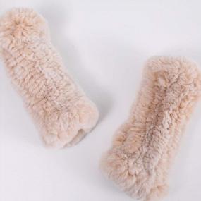img 2 attached to Valpeak Womens Rabbit Fur Winter Mittens: Knitted Fingerless Gloves