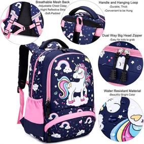 img 1 attached to Backpack Girls School Bookbag Unicorn Backpacks via Kids' Backpacks