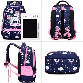 img 3 attached to Backpack Girls School Bookbag Unicorn Backpacks via Kids' Backpacks