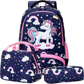 img 4 attached to Backpack Girls School Bookbag Unicorn Backpacks via Kids' Backpacks