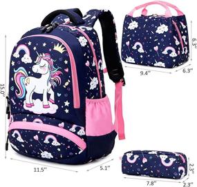img 2 attached to Backpack Girls School Bookbag Unicorn Backpacks via Kids' Backpacks