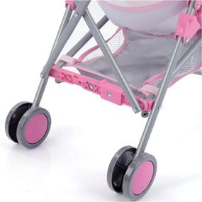 img 1 attached to Multi-Colored Unicorn Doll Stroller With Canopy, Storage Basket, And Coordinating Two-Tone Wheels By Hauck