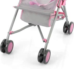 img 2 attached to Multi-Colored Unicorn Doll Stroller With Canopy, Storage Basket, And Coordinating Two-Tone Wheels By Hauck