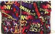 👜 women's multicolor colorful graffiti satchels: crossbody top-handle handbags & wallets logo