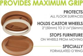 img 2 attached to Set Of 4 Large Caramel Color Slipstick CB840 3-1/4 Inch Bed Roller / Furniture Wheel Gripper Caster Cups