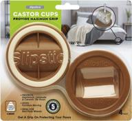 set of 4 large caramel color slipstick cb840 3-1/4 inch bed roller / furniture wheel gripper caster cups логотип