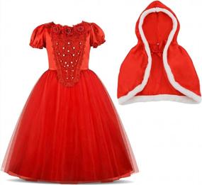 img 3 attached to Красный костюм принцессы Acecharming для девочек, карнавальный костюм для маскарадных вечеринок, размер 140