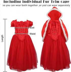 img 2 attached to Красный костюм принцессы Acecharming для девочек, карнавальный костюм для маскарадных вечеринок, размер 140