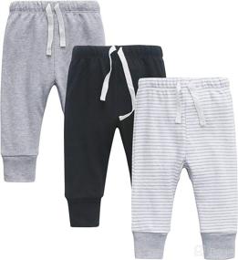 img 2 attached to Organic Cotton Unisex Baby Jogger Pants & Leggings Set for Active O2babies