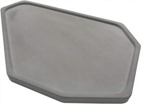 img 3 attached to FREELOVE Concrete Serving Trays For Perfume Weed Jewelry Food, Decorative Tray Bath Vanity Counter Bathroom Car Coffee TableOrganizer Towel Tray Tea Tray (Grey B, Polygon 7''X9.6'')