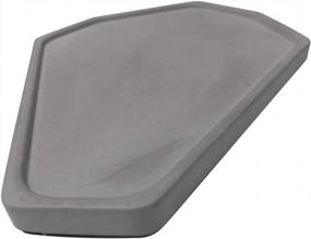img 2 attached to FREELOVE Concrete Serving Trays For Perfume Weed Jewelry Food, Decorative Tray Bath Vanity Counter Bathroom Car Coffee TableOrganizer Towel Tray Tea Tray (Grey B, Polygon 7''X9.6'')