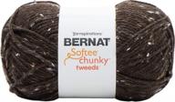 bernat softee chunky tweed bb yarn, chocolate logo