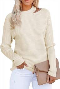 img 4 attached to 2023 Fall Winter Women'S Halter Neck Off Shoulder Knit Sweater - KIRUNDO Long Sleeve Pullover Tops