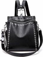 stylish and versatile backpack purse for women: joseko convertible satchel shoulder bag with chic studs and durable pu leather logo