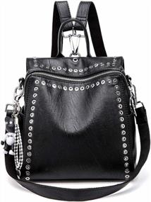 img 4 attached to Stylish And Versatile Backpack Purse For Women: JOSEKO Convertible Satchel Shoulder Bag With Chic Studs And Durable PU Leather