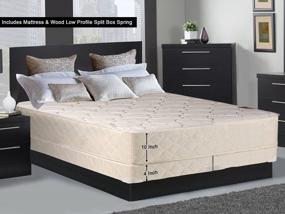 img 4 attached to Greaton Medium Plush Innerspring Mattress With Tight Top And 4" Low Profile Split Wood Box Spring/Foundation Set, 75" X 48", White And Light Brown - Enhanced SEO