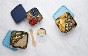 img 2 attached to 🍱 U-Konserve Ocean Airtight Stainless Steel Divided Square Bento Box Lunch Container 50oz - Removable 2-Section Divider - Dishwasher Safe - BPA Free